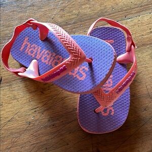 Havaianas | Coral and Purple Sandals | size 8